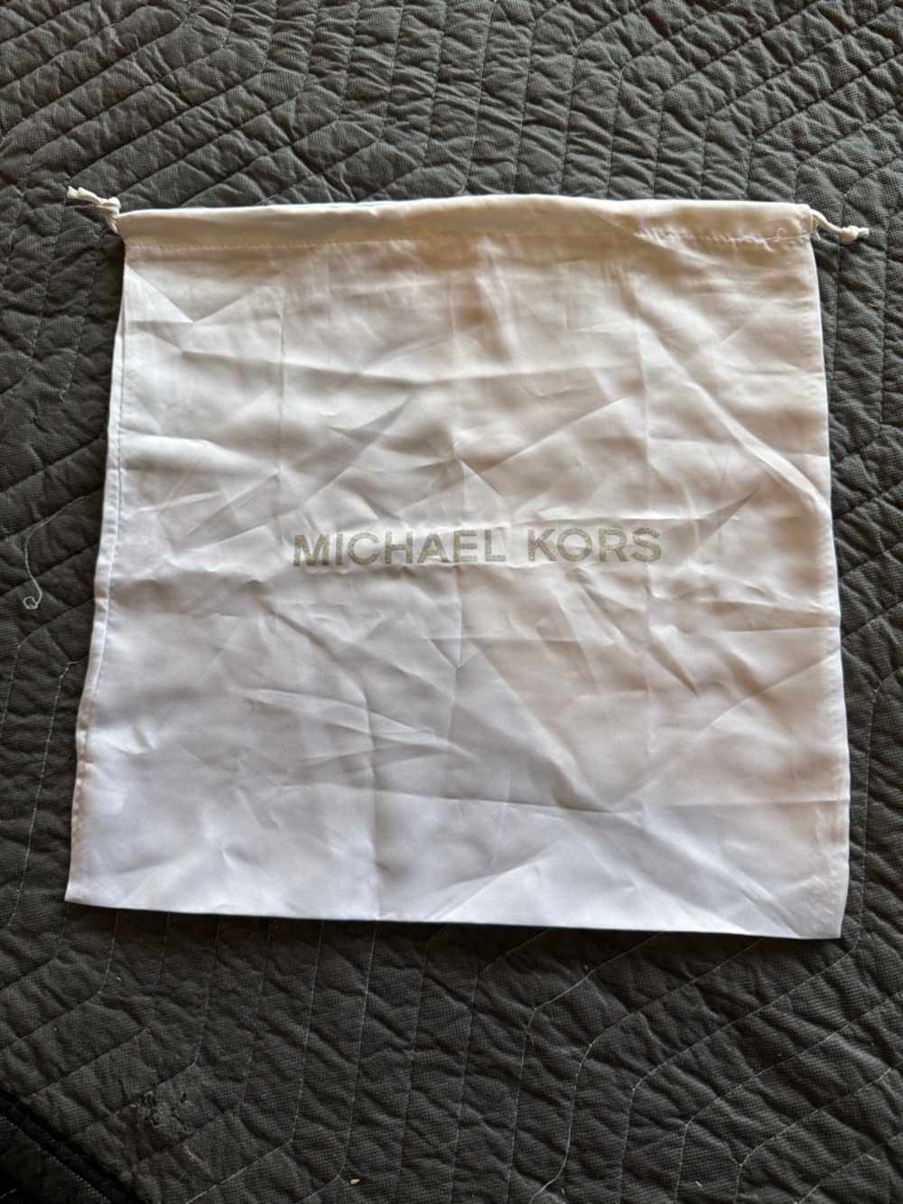 Michael Kors White Cotton Drawstring Logo Dust Bag
